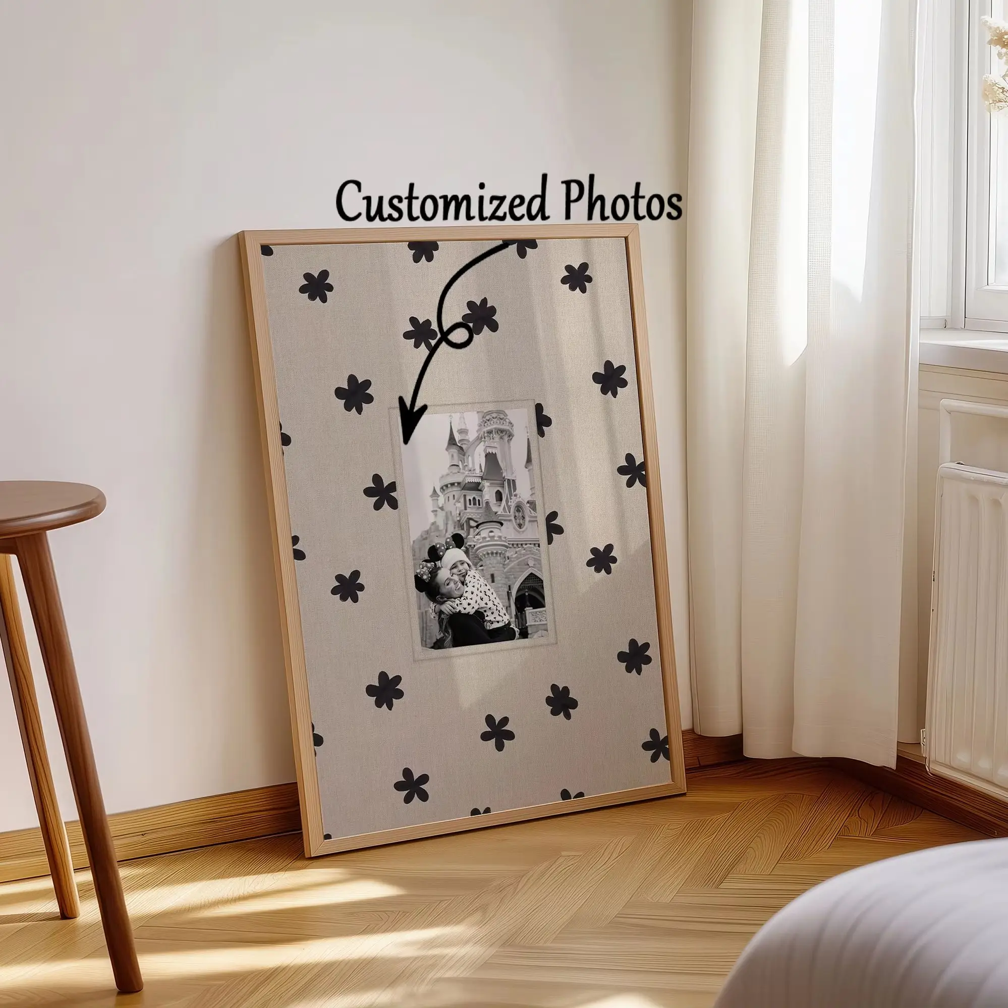 1PC Custom Photo Canvas Print, Personalized Unframed Wall Art for Mom, Poster for Living Room Decor & Family Trip Souvenir Gift