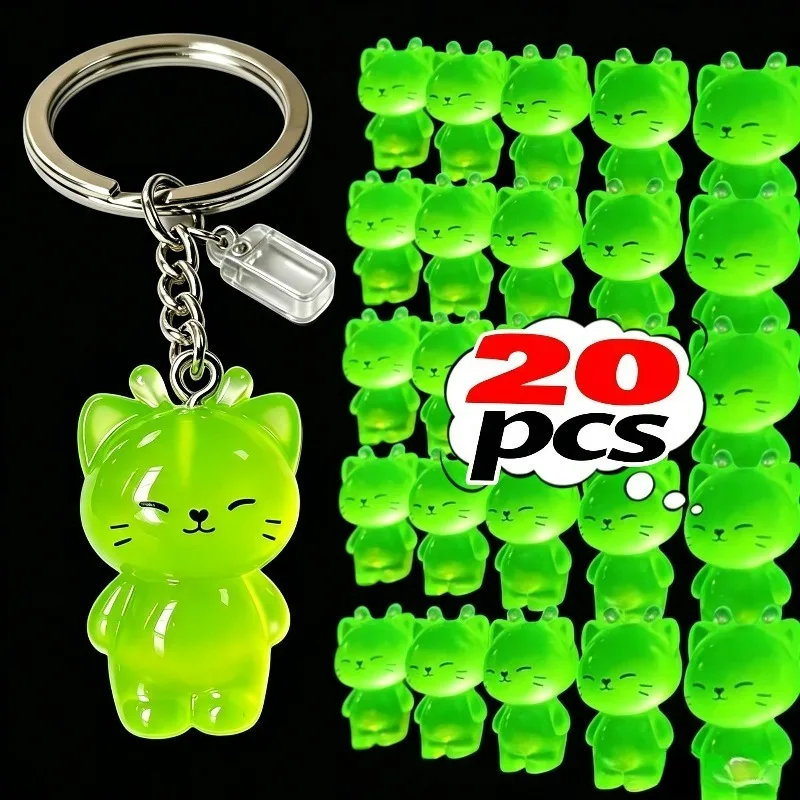 5/20Pcs Green Alien Cat Duck Resin Charms Luminous DIY Animal Pendants for Jewelry Making Findings Necklace Earring Pendants