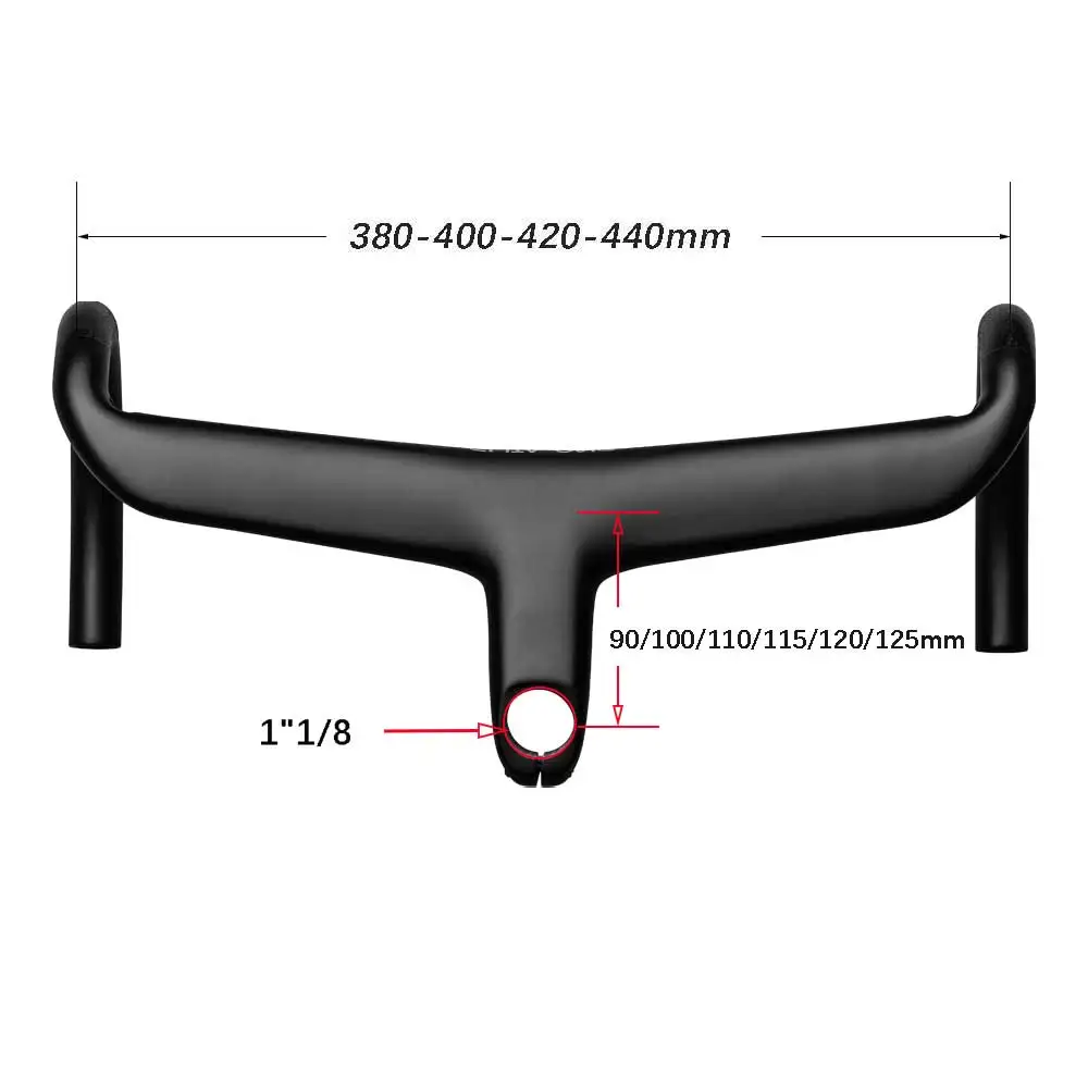 elitaone Road Carbo handlebar/Bent Bar Internal Cable Routing Bicycle Handlebar 28.6mm With Spacer