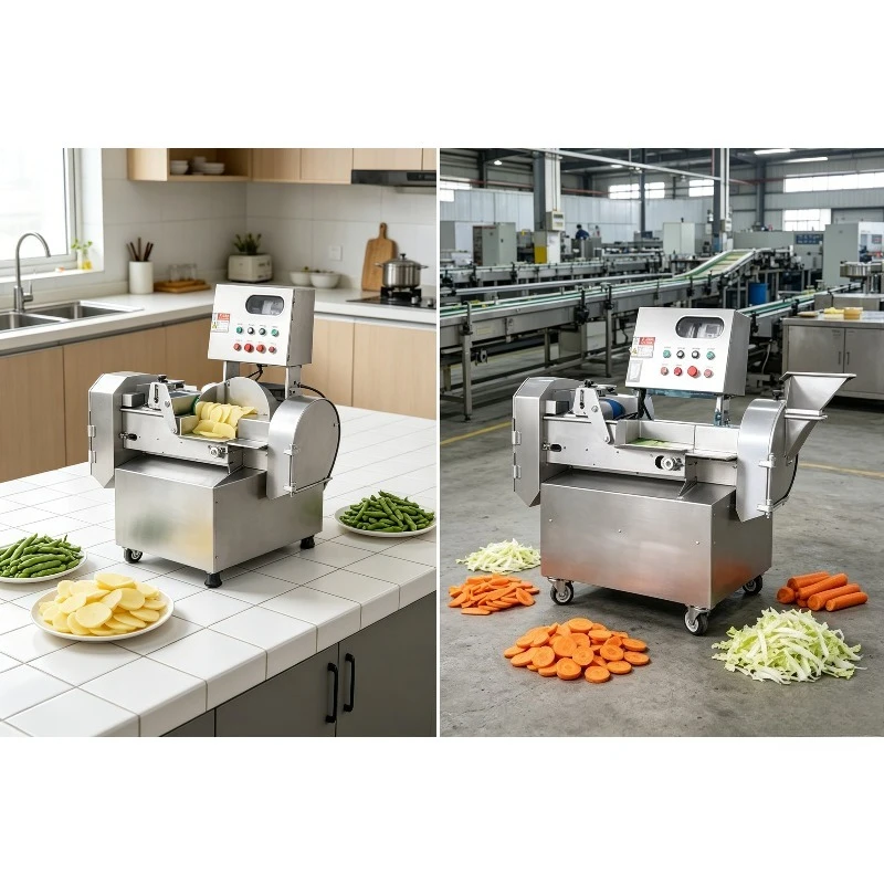Commercial Veg Dicer, Dual Head Fruit & Root Shredder with Detachable Knives, Industrial Chopper for Supermarket Use