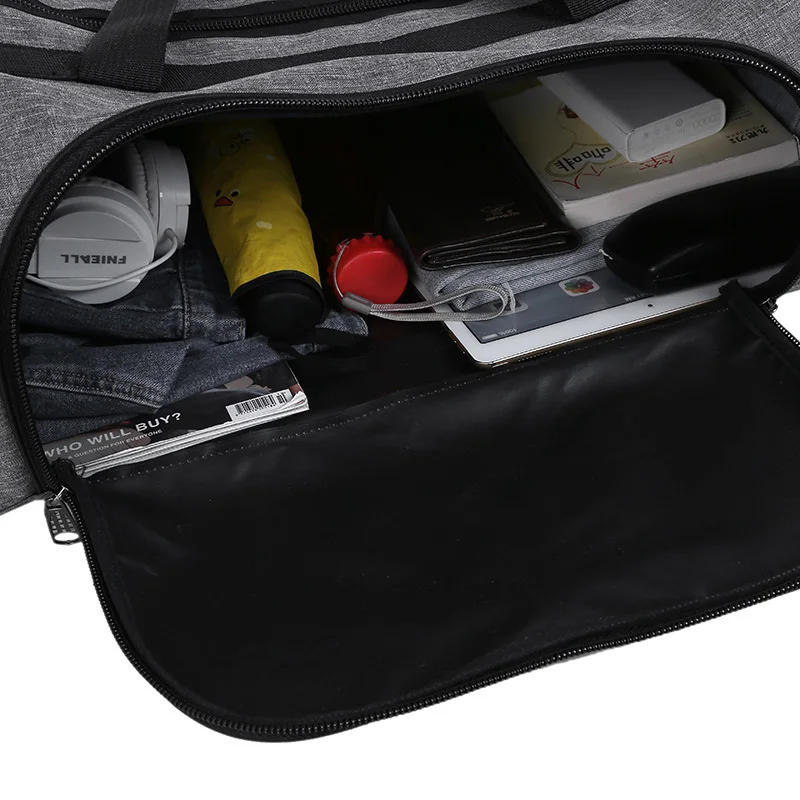 Large Capacity Folding Duffle Bag Travel Clothes Storage Bags Zipper Oxford Weekend Bag Thin Portable Moving Luggage Hand Bag