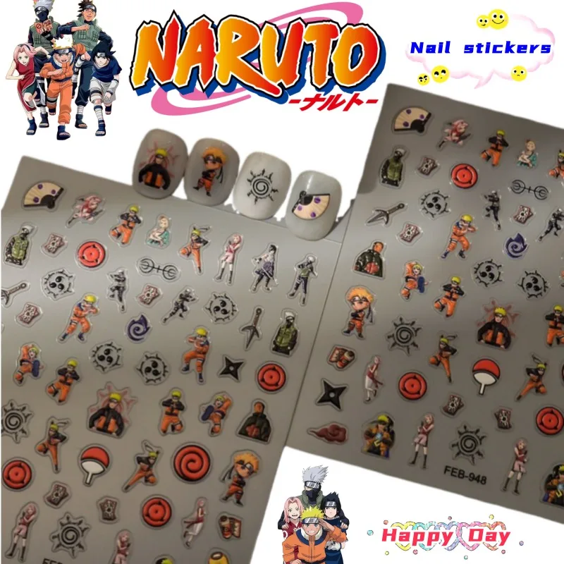 NARUTO Uchiha Itachi Uchiha Sasuke personalisierte kreative Nagelkunst-Aufkleber, zweidimensionale Relief-Nageldekorationsaufkleber, Geschenk – Detail 1