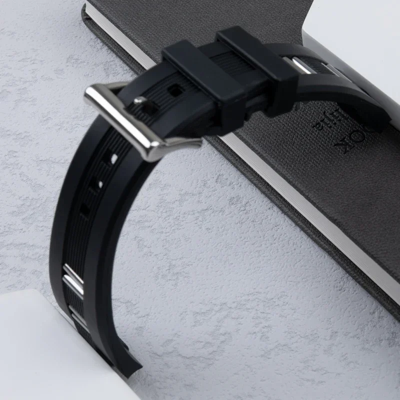 Watch Band for Bvlgari Diagono Rubber Silicone Black Solid Stainless Steel Buckle Men Women Special Convex Interface 26x9mm
