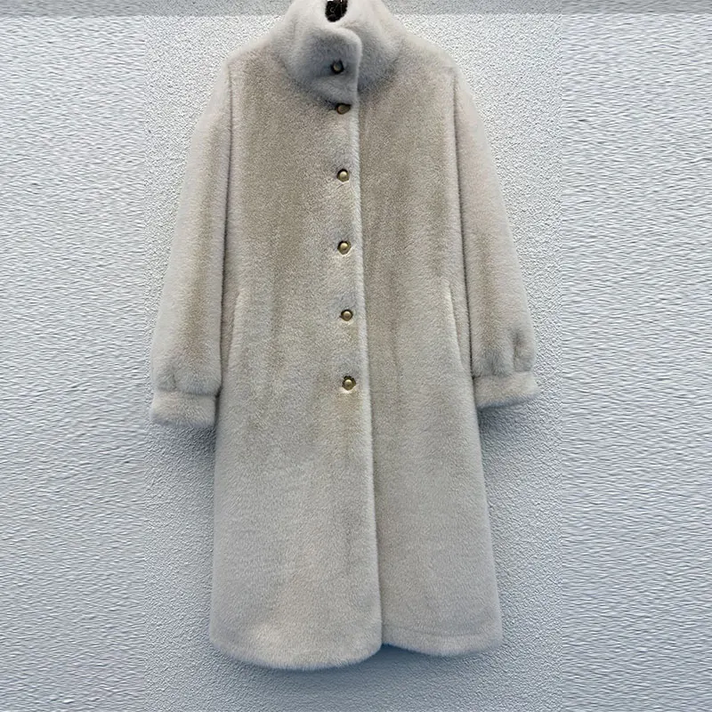 

Real Photo 2025 New Winter Faux Fur Coat For Women Fashionable Versatile All-In-One Fur Coats Long Thick Warm Top Female ZL74