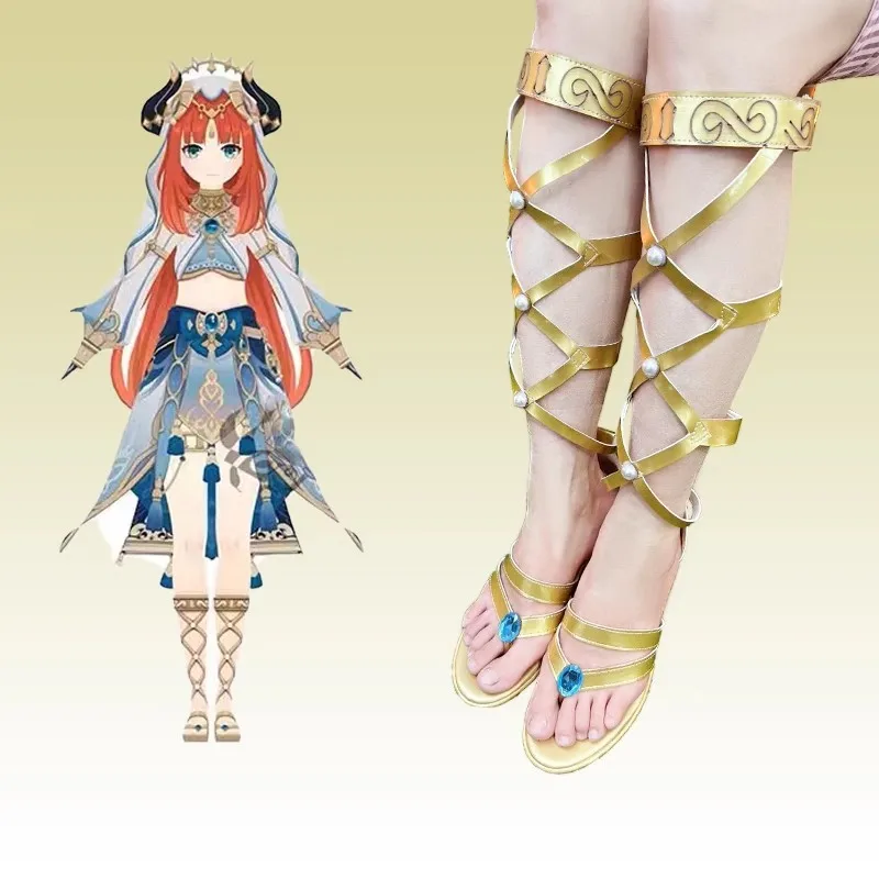 Cos-Mart Game Genshin Impact Nilou Shoes Cosplay Long Boots Sandals Daily Wear Role Play Used Accessories Customized