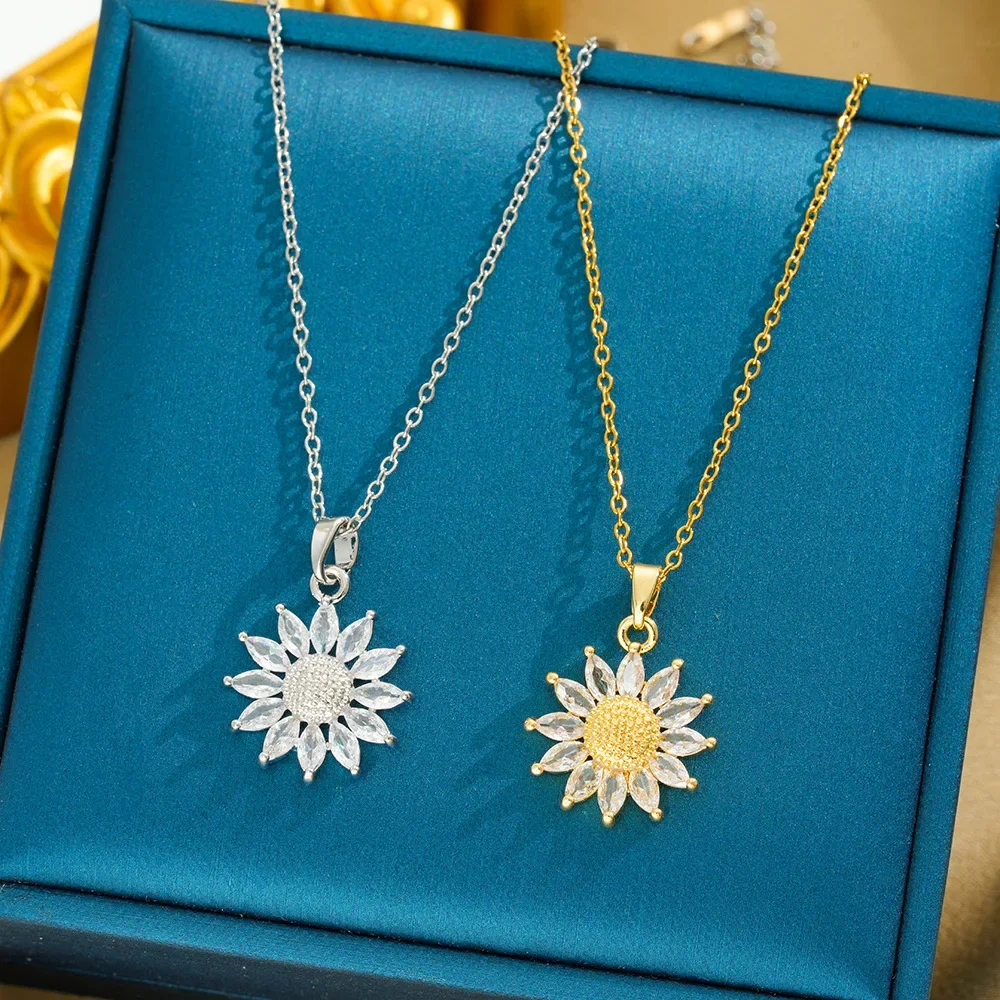 L'ultimo design della collana da donna Sunflower Zircon del 2025 scende un senso di nicchia e un lusso leggero.