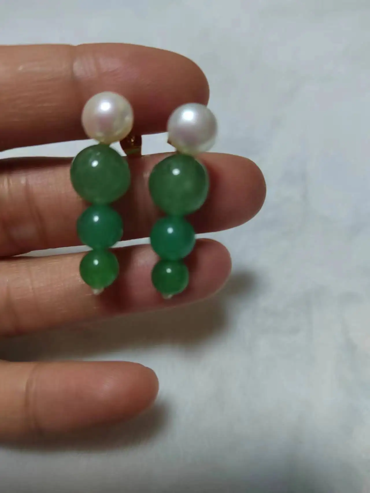 New Arrival Favorite Pearl Dangle Earrings Genuine Pearls Green Jade S925 Sterling Silver Stud Fine Jewelry Wedding Women Gift