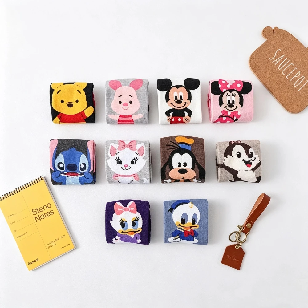 10 Pairs of Novel and Interesting Cartoon Women's Knitted Socks Sweet and Cute Perfect for Summer Casual Wear Ankle Socks