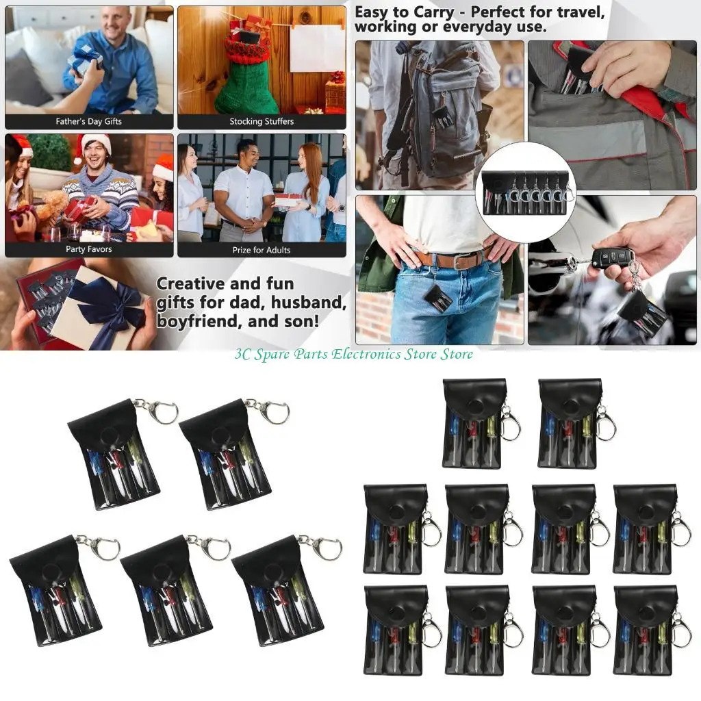 SZ Compact Screwdriver Keychain Set Essential Tool 5/10 Set For Eyeglasses Watches Gadget Repairs