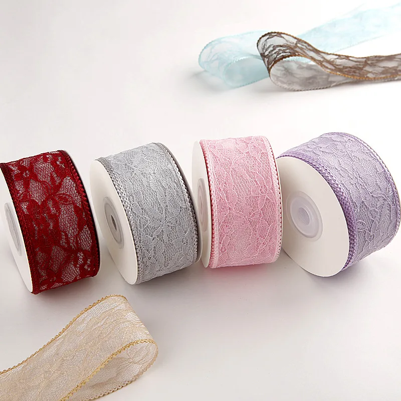 9 Yards Double Layer Ribbon Lace Edge Ribbon 38MM For Hair Bows DIY Crafts Handmade Accessories
