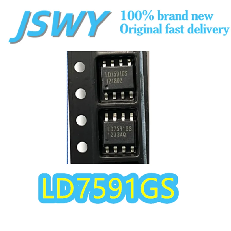 

(10/50 pieces) LD7591GS PWM Power Control IC SOP-8 Package Built-in High Voltage MOSFET 65kHz Switching Frequency Electronics