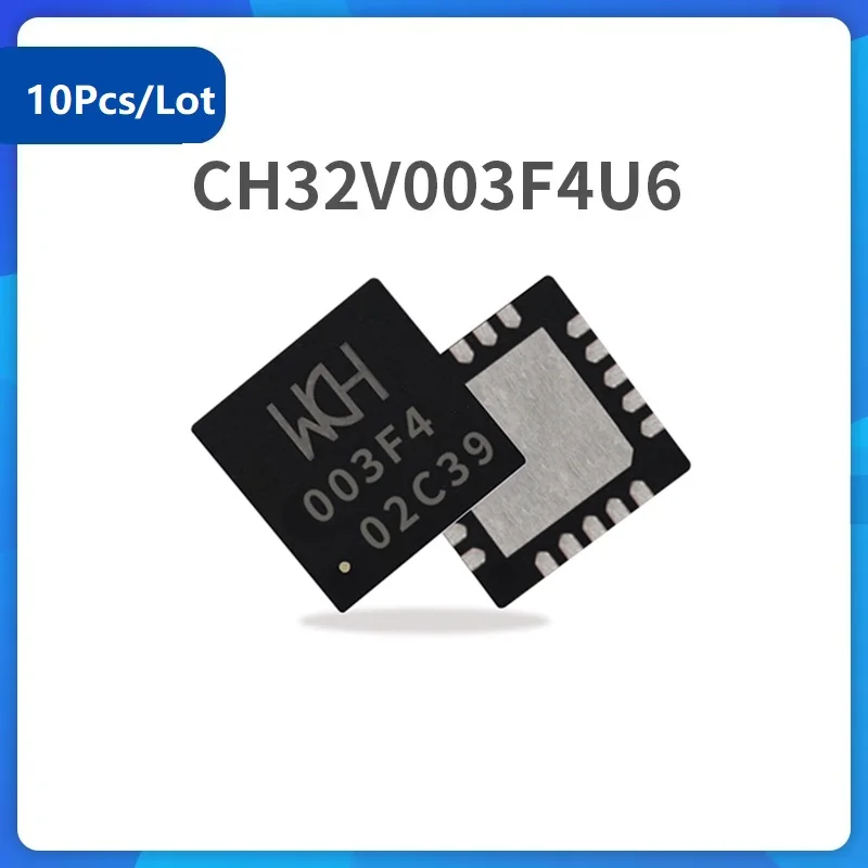 CH32V003F4U6 chip Industrial-grade MCU RISC-V2A, Single-wire Serial debugging Interface, 10Pcs/lot