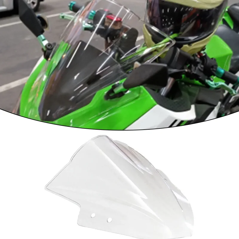 

Motorcycle Windshield Windscreen Wind Deflector Black/Transparent Motorbike Wind Screen For KAWASAKI Ninja 250 300 2013-2017