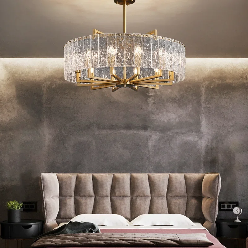 American Luxury Water Ripple Glass Restaurant Chandelier Post-modern Creative Design Living Room Home