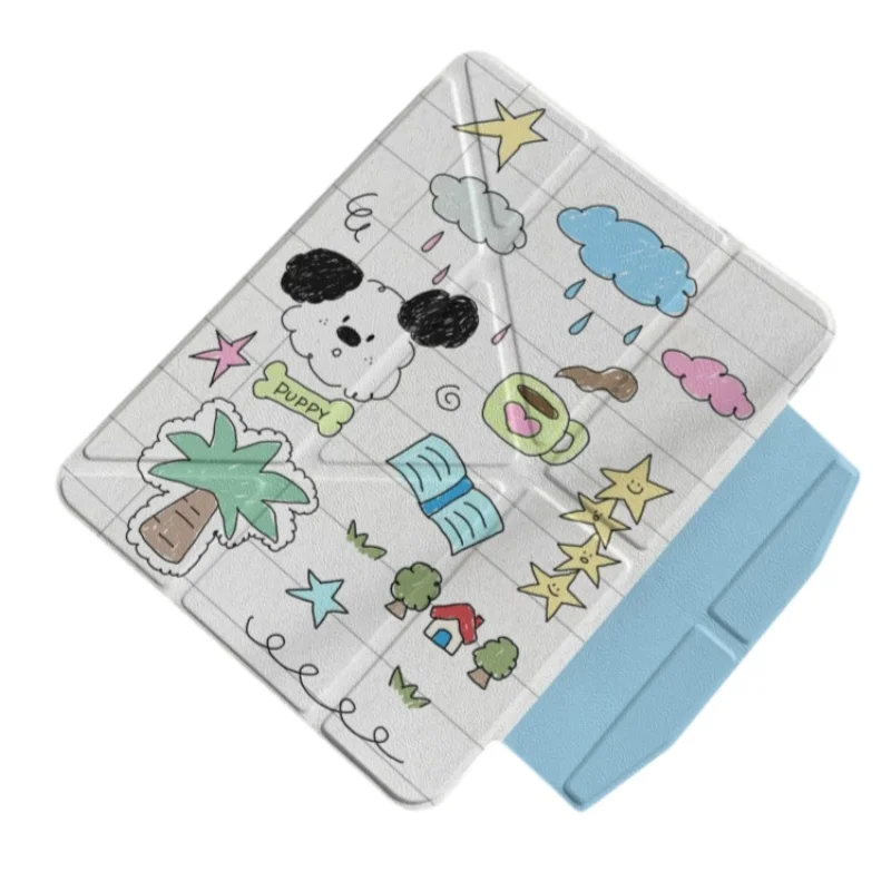 Cute Doodle Puppy Cloud Star Pen Slot Tablet Case For iPad 2026 Air 8 7 6 4 3 2 1 Pro 2024 11in 12th 11 10 9 8 7 6 5th Cover