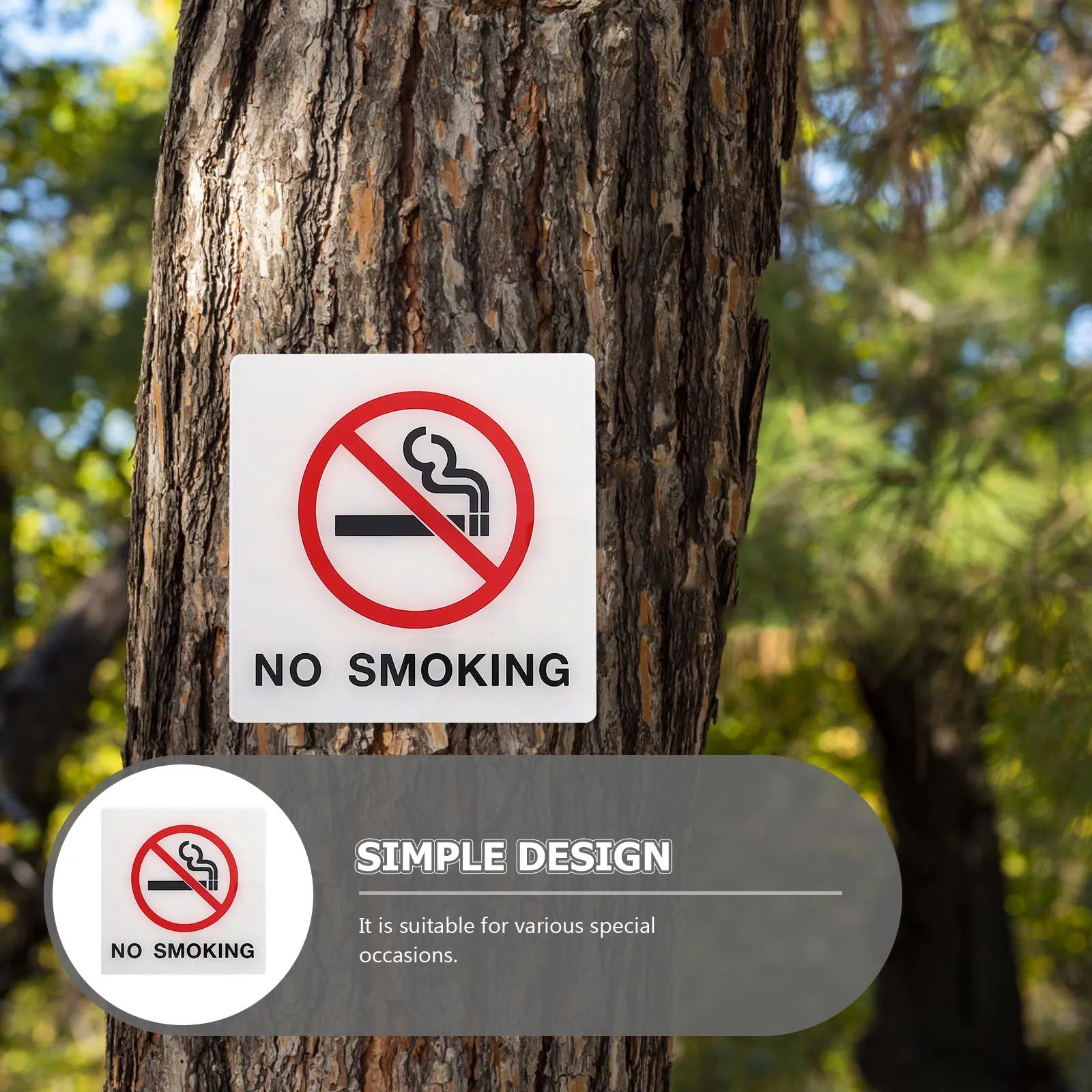 

SelfAdhesive Acrylic No Smoking Sign EyeCatching Warning Board Wall Signage For Malls Supermarkets Public Places