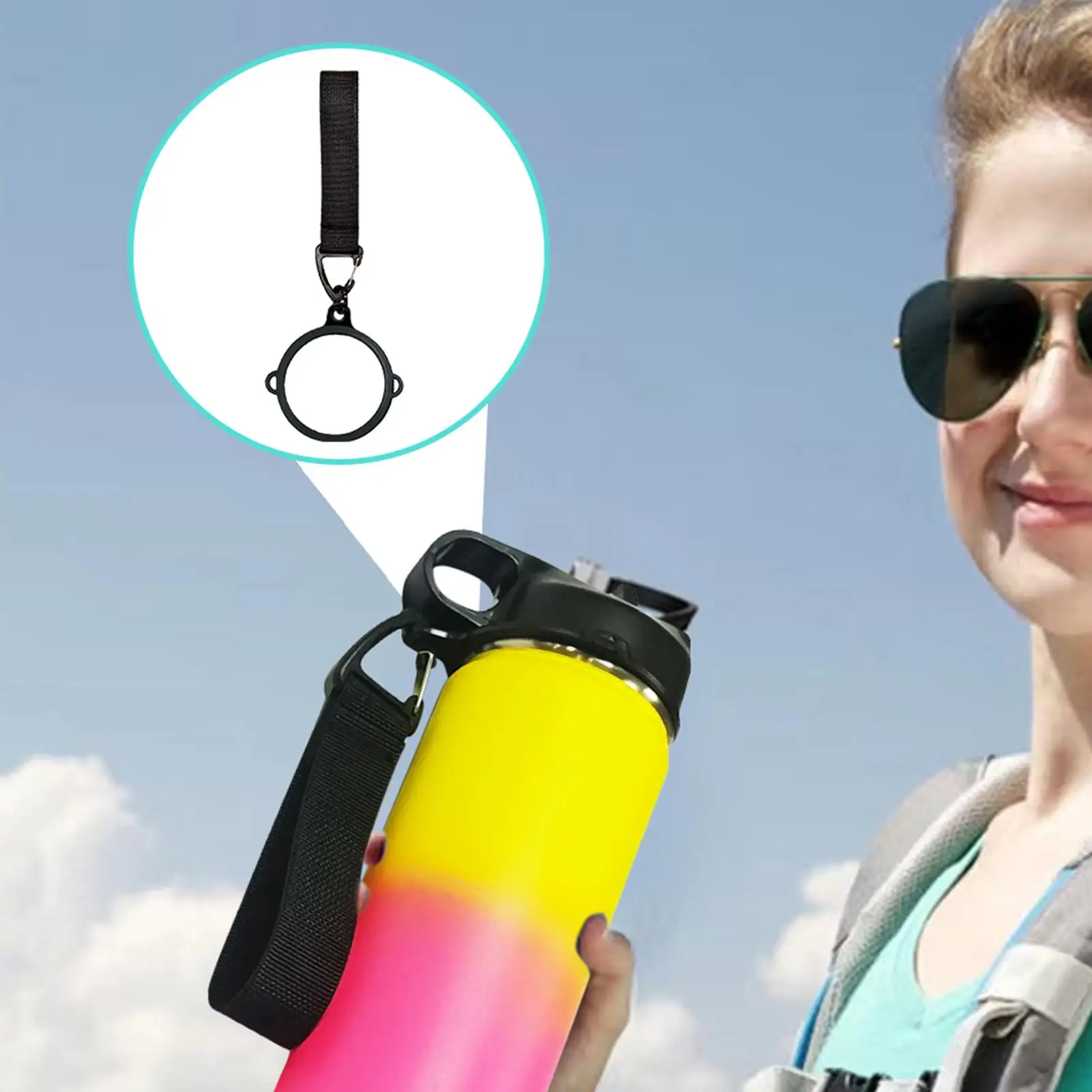 Water Bottle Carrier Grip Soft Band Holder Strap Makes Bottle Handle Grip Strap