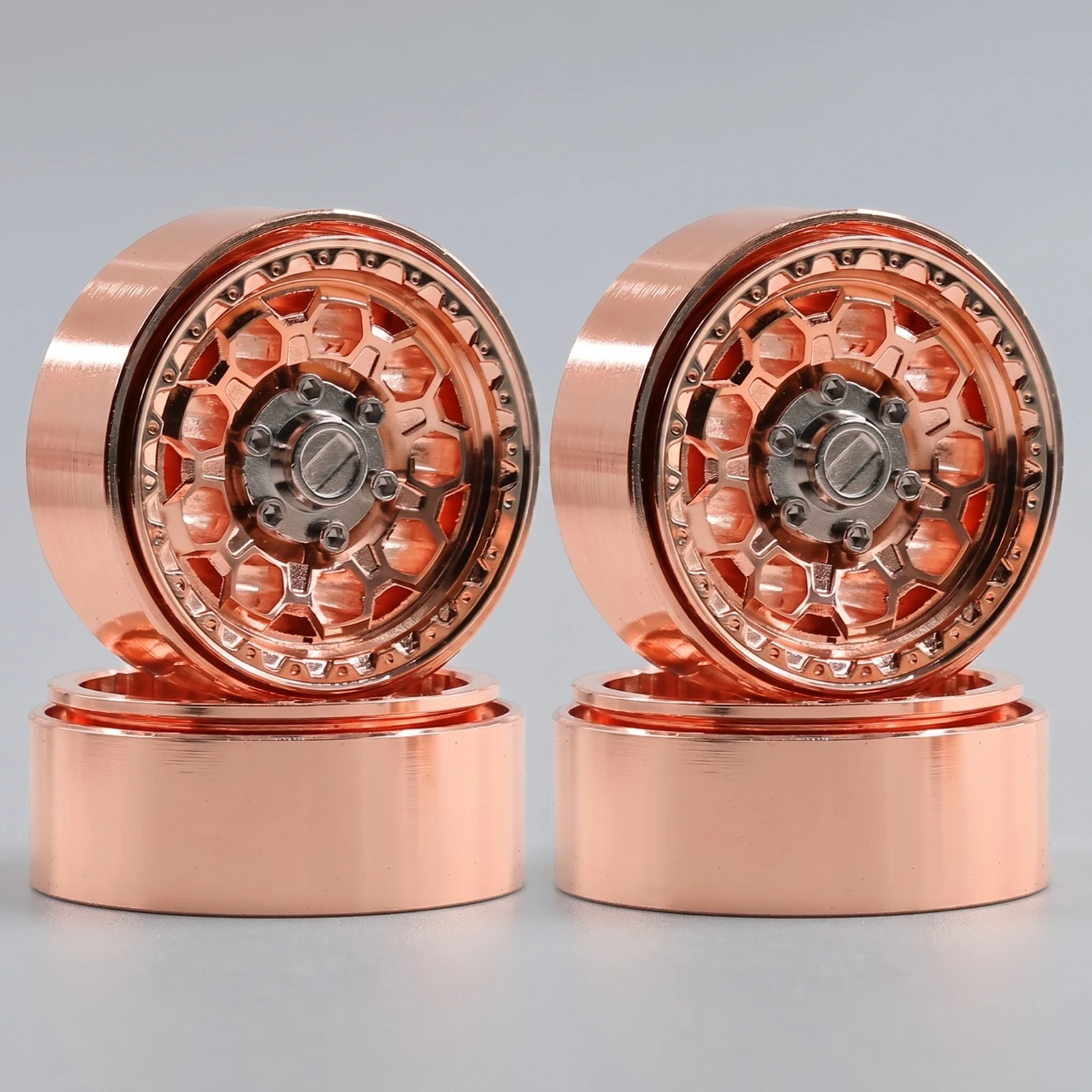 4 Pieces Crawler Wheel Hubs Deep-Dish RC Wheel Hubs Beadlock Wheels Metal Lightweight for Hobbyists, off-Road Crawling