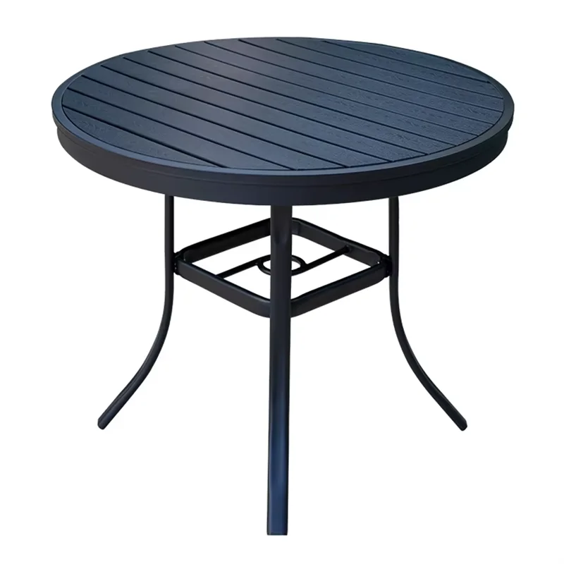 2024 Minimalist Metal Iron Modern Furniture Outdoor Table Patio Dining Table Black round Table for Garden Outdoor Leisure Table