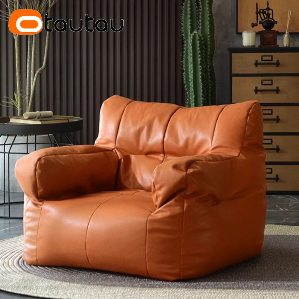 OTAUTAU Faux Leather Bean Bag Cover SF410【No Filler Inside! You Need To Buy Filler By Yourself !】