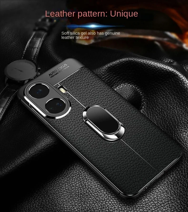 For OPPO Realme 10 Pro Plus Case Luxury Leather texture With Stand Ring Magnet Silicone Back Cover Case for OPPO realme 10 10Pro