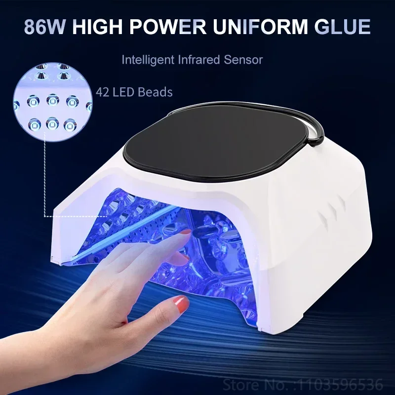 Advanced Unique Mirror-finish Interior Dual Light Nail lamp Rechargeable Portable 86W LED UV Nail Lamp Nail Art Manicure Tools