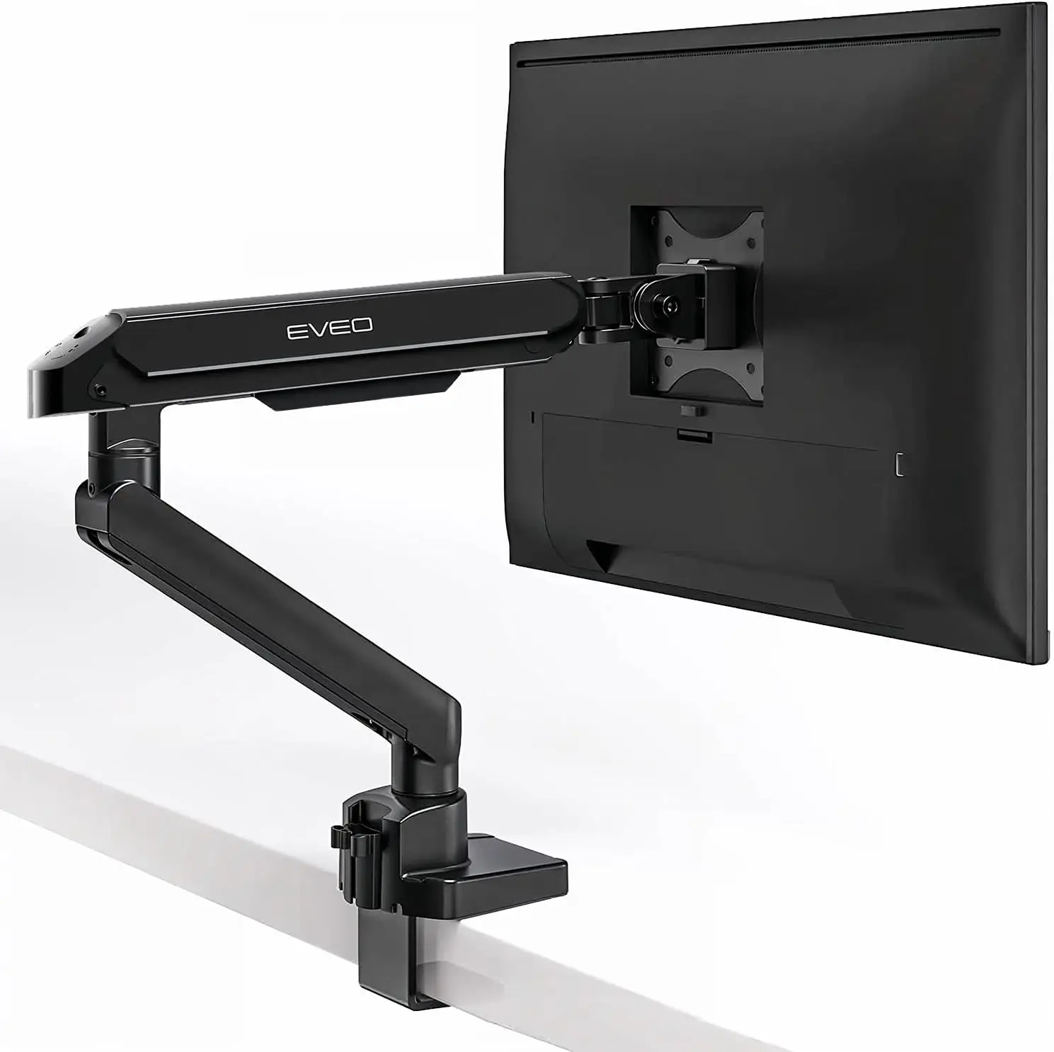 Adjustable Gas Spring Monitor Arm for 14"-34" Screens, VESA Compatible Desk Mount with Clamp and Grommet Base