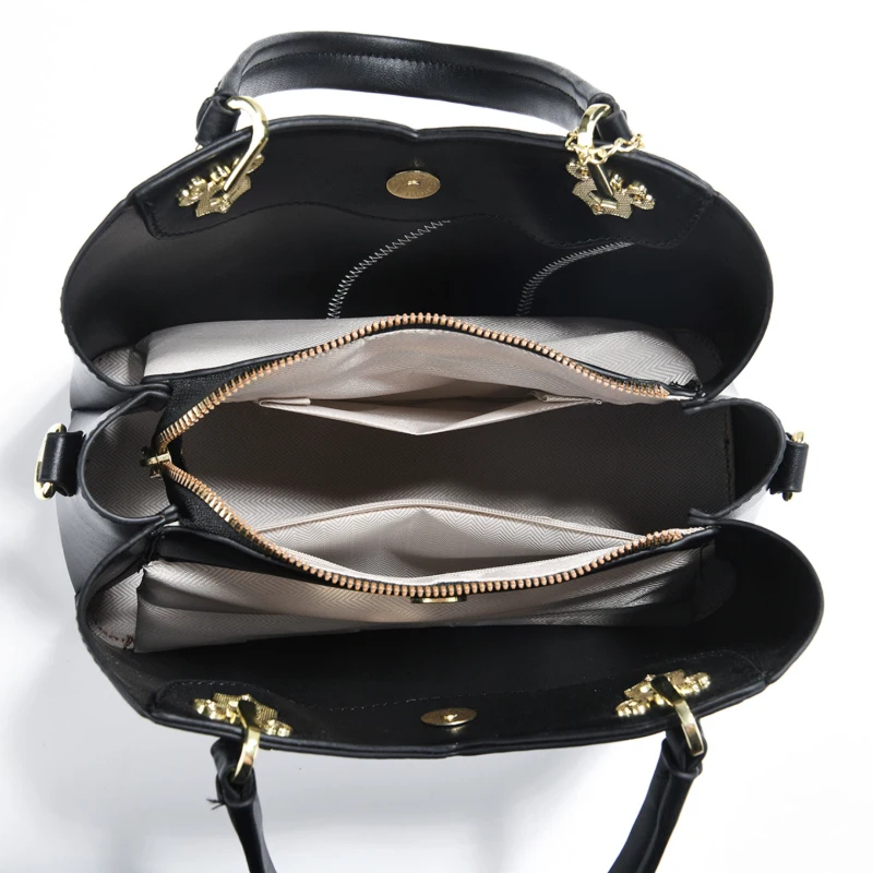 Three-piece women's bag set, casual and versatile ladies' handbag with multiple carrying ways including crossbody and single