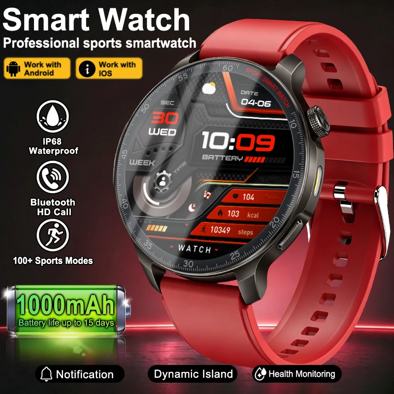 New 1000mAh Battery SmartWatch Men Heart Rate Sleep Sports Run Tracker Outdoors Fitness IP68 Waterproof Decibel Meter Smartwatch