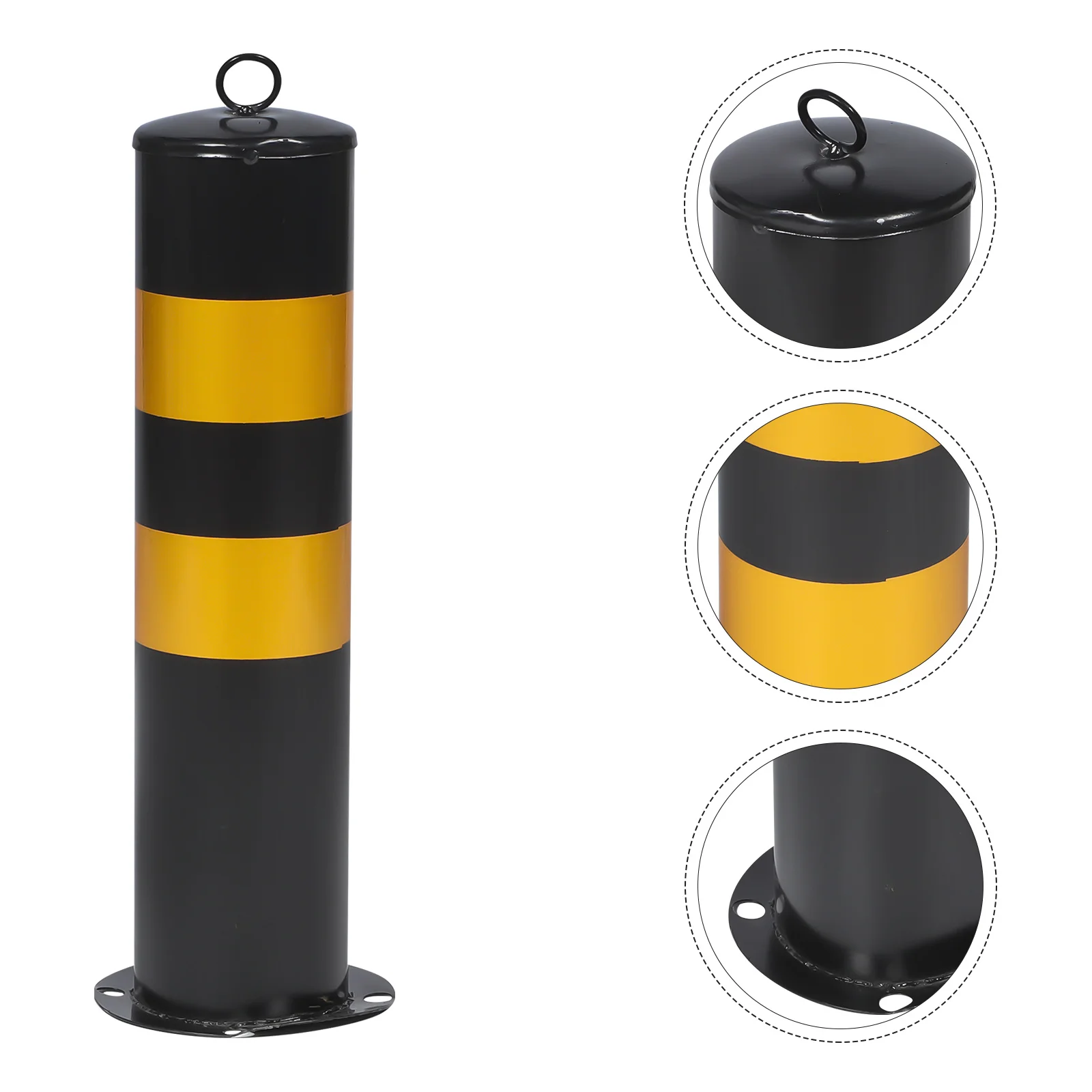 Stainless Steel Safety Bollard Parking Barrier Reflective Warning Column for Driveway Security Traffic Control