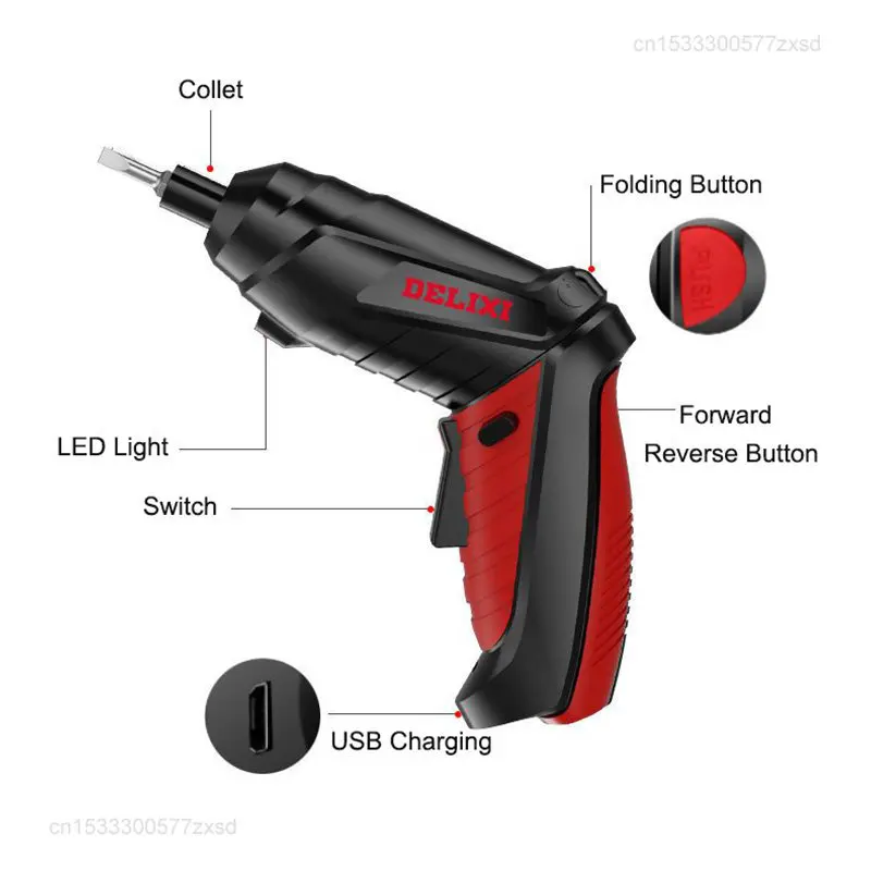 Xiaomi DELIXI Electric Screwdriver Multi-function Electric Drill Rechargeable Cordless Screwdriver Drill Screw Driver Power Tool