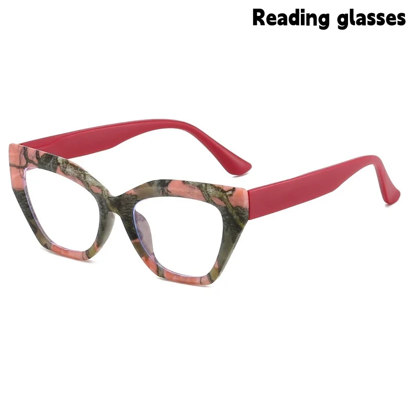 Fashionable Cat-Eye Design Printed Pattern Eyeglass Frame European and American Women's Reading Reading Glasses