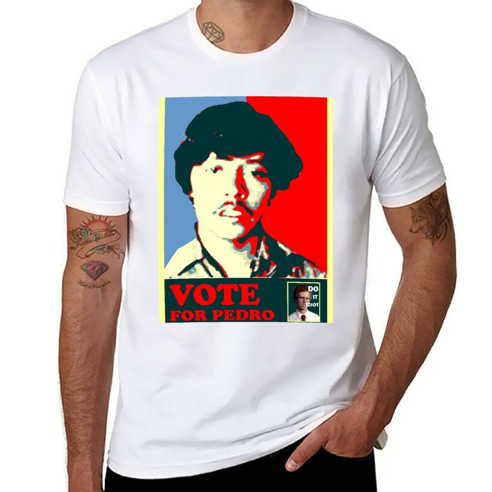 

Vote for pedro, Shepard FAIREY style T-Shirt t shirt man cotton man tshirt t shirts for man slim fit T-Shirt