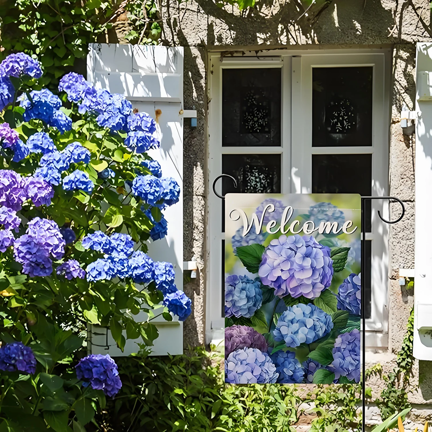 Spring flower garden Flag hydrangea decoration patio Outdoor home small decoration Summer farmhouse outhouse decoration