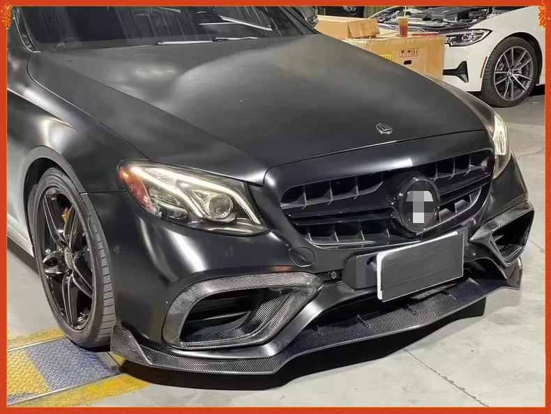 

For Benz W213 W238 E63 Brabus Style Real Dry Carbon Fiber Front Lip Rear Diffuser Body modification Kit 2016-2023