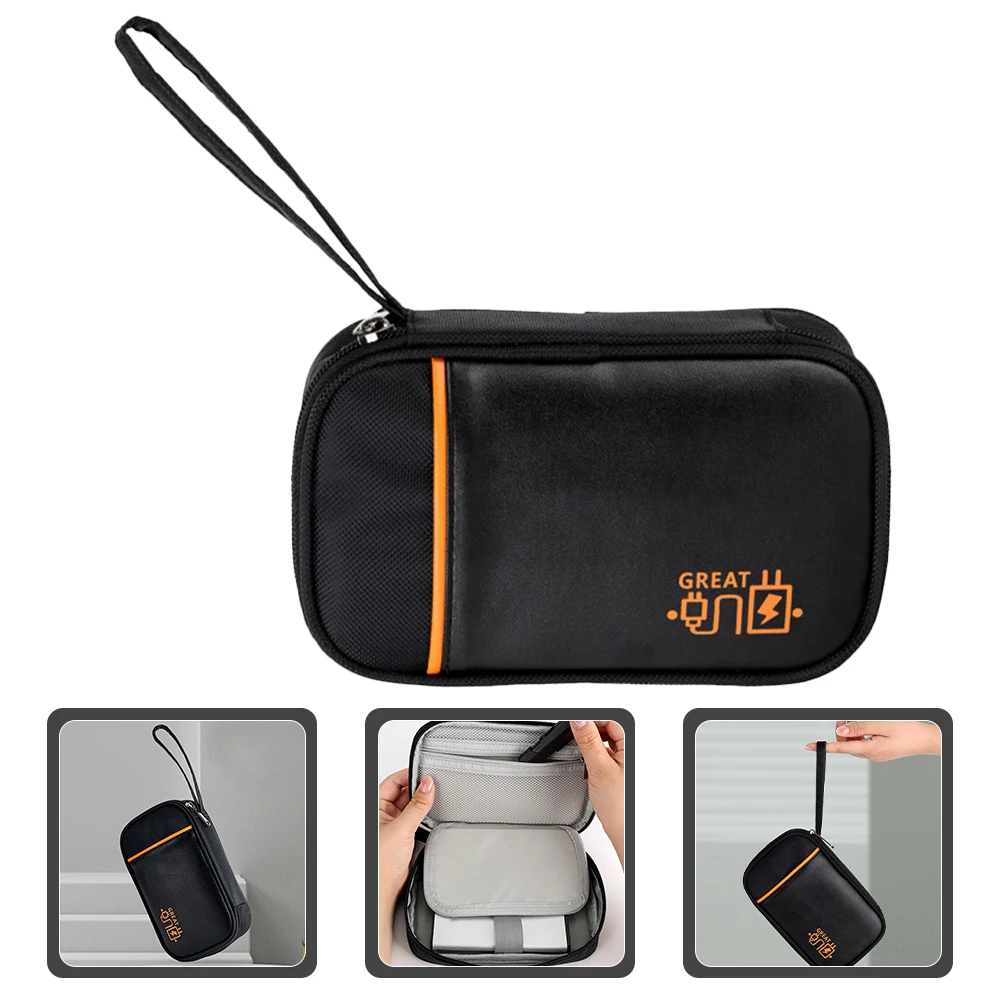 

Universal Data Cable Storage Bag Portable Digital Accessories Travel Organizer Soft Lining Elastic Protection Sturdy Zipper For