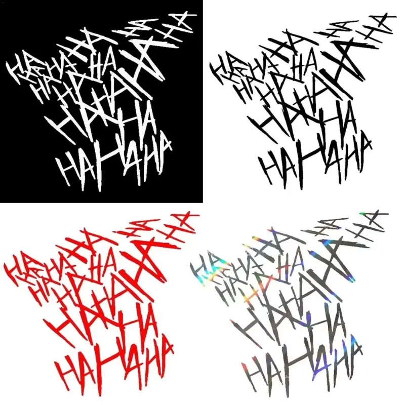 Funny Motorcycle Helmet Sticker Hahaha Reflective Type Motorbike Vinyl Waterproof 12cm X 11cm