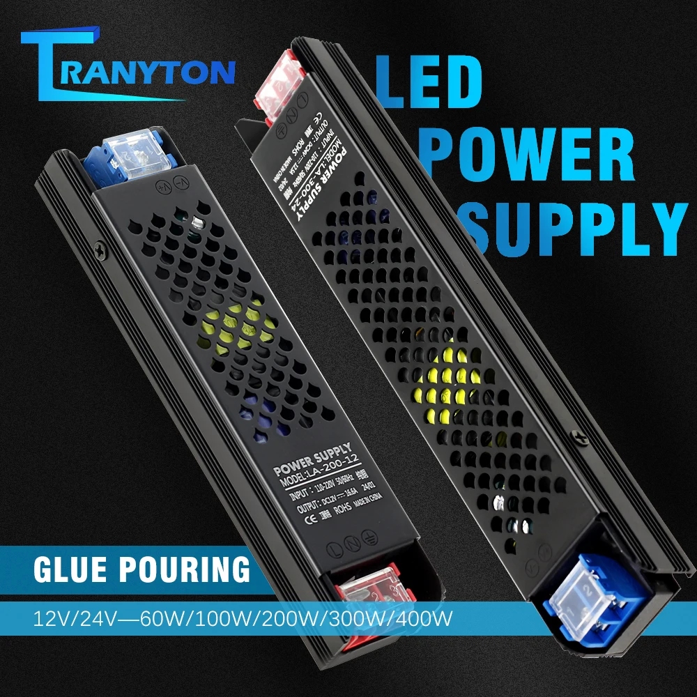 Voltage Converter Transformers AC 220V to 12V 24V Power Supply 60W 100W 200W 300W 400W LED Driver For LED Strips