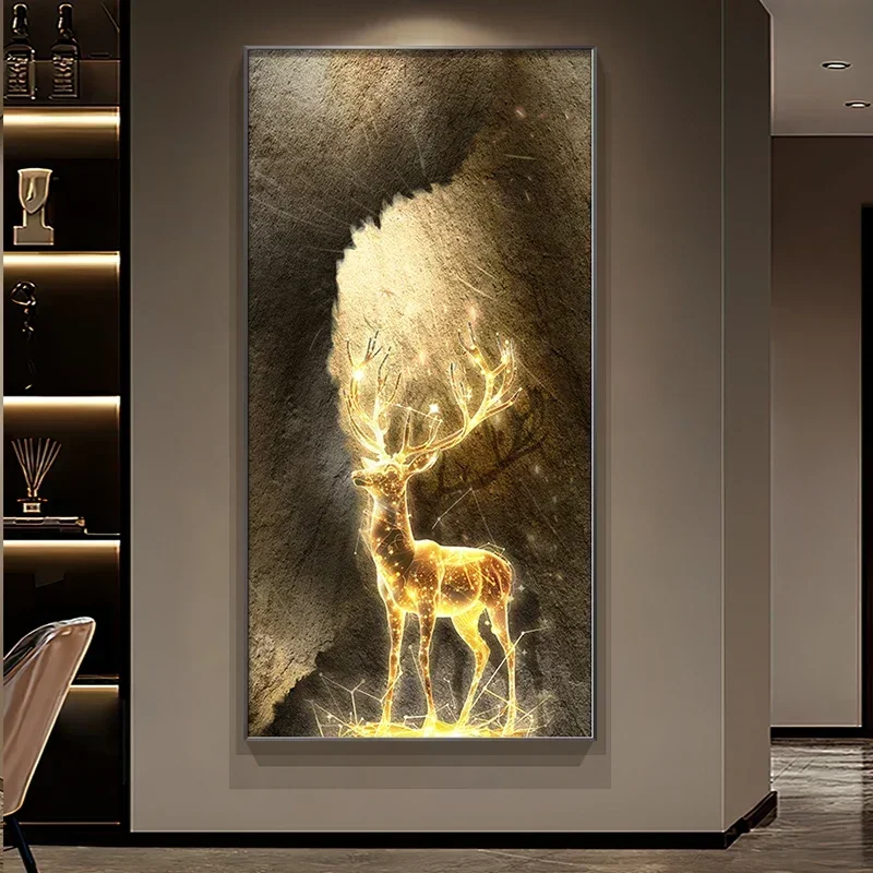 #Home Items Wall Marvel Painting Calligraphy Light Luxury Elk Room Decoration Poster Wall Art Room Decor Posters Pictures Wall