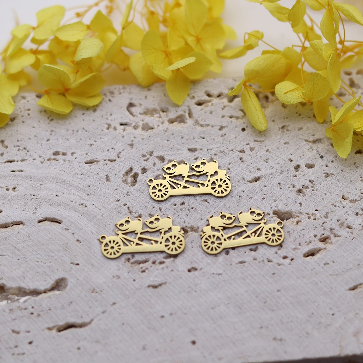 3 قطع الكرتون الحيوانات ركوب الدراجات diy سحر الفولاذ المقاوم للصدأ قلادة صالح القلائد أساور صنع المجوهرات الاطفال الهدايا الحرفية #3