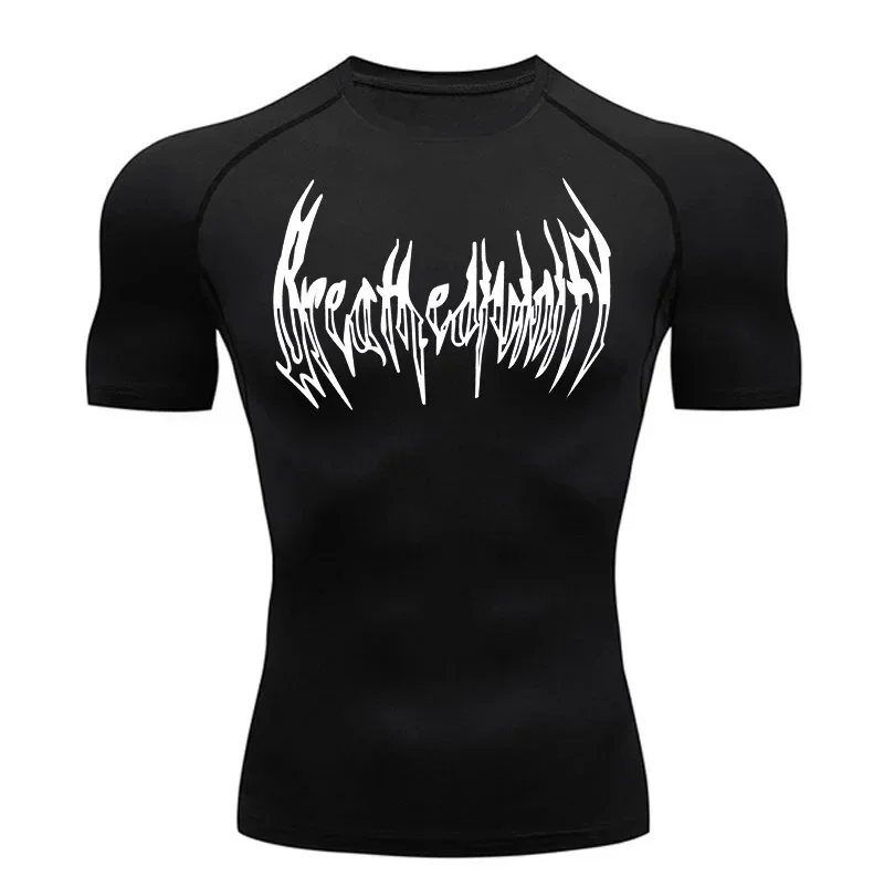 2024 Melkzijde Fitness-T-Shirt Heren Muscle Gym Compressie Sportkleding Sneldrogend Ademend Sportshirt S-3XL