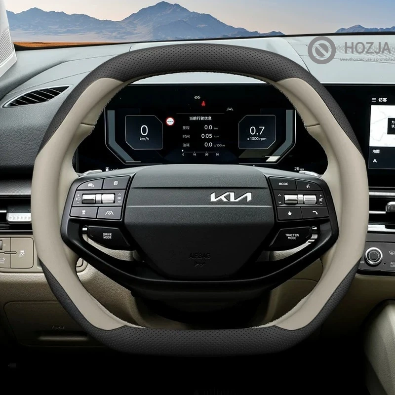 Leather Car Steering Wheel Cover for All New KIA XCeed Telluride Seltos Niro K4 EV5 EV3 EV4 EV2 Tasman EV9 Sportage 2026 2027