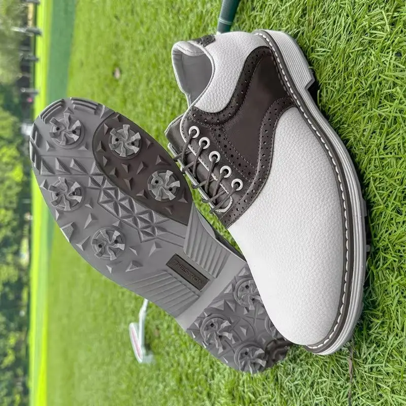 

2025 Autumn Golf Shoes for Man Leather Gym Sneakers Men Luxury Brand Golf Training Mens Comfortable Spikes Golf Shoe Male