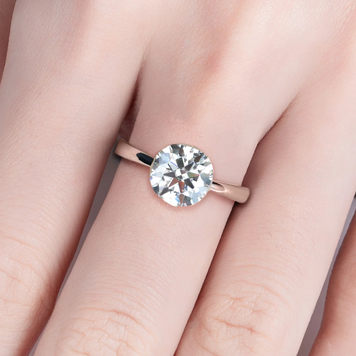 AnuJewel 2ct/3ct D Color Moissanite Invisible Setting Engagement Ring For Women 925 Sterling Silver Gold Plated Solitaire Rings