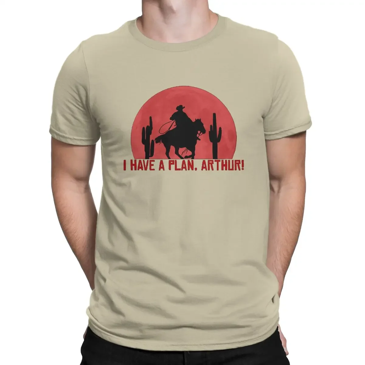 Personalize Birthday Gifts Red OutdoorWear Dead Redemption Creative TShirt for Men I Have A Plan Round Neck Pure Cotton T Shirt