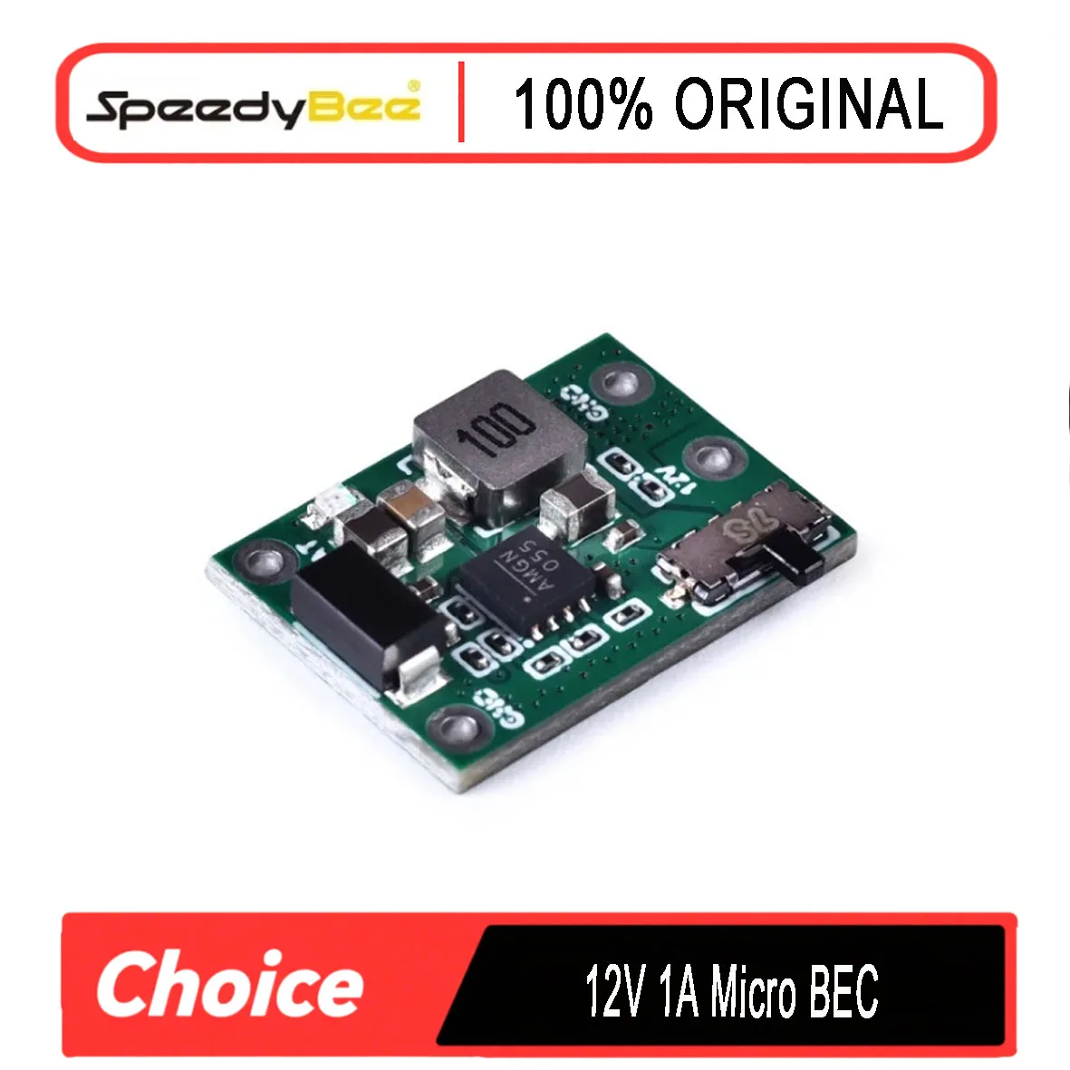 SpeedyBee 12V 1A Micro BEC Module with Physical Switch Support 3-6S LiPo for FPV Drone