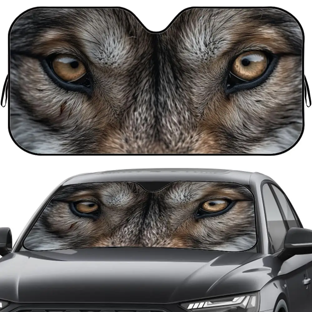

Солнцезащитный козырек Angry Wolf Eyes из алюминиевой фольги для автомобиля, многоразовый, с защитой от УФ-излучения и теплоизоляцией