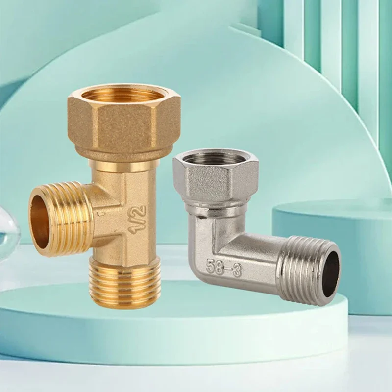 Picture 7: Brass Pipe Fitting Male/Female Thread TEE Type Copper Pipe Fittings Water Oil Gas Adapter 1pcs 1/2