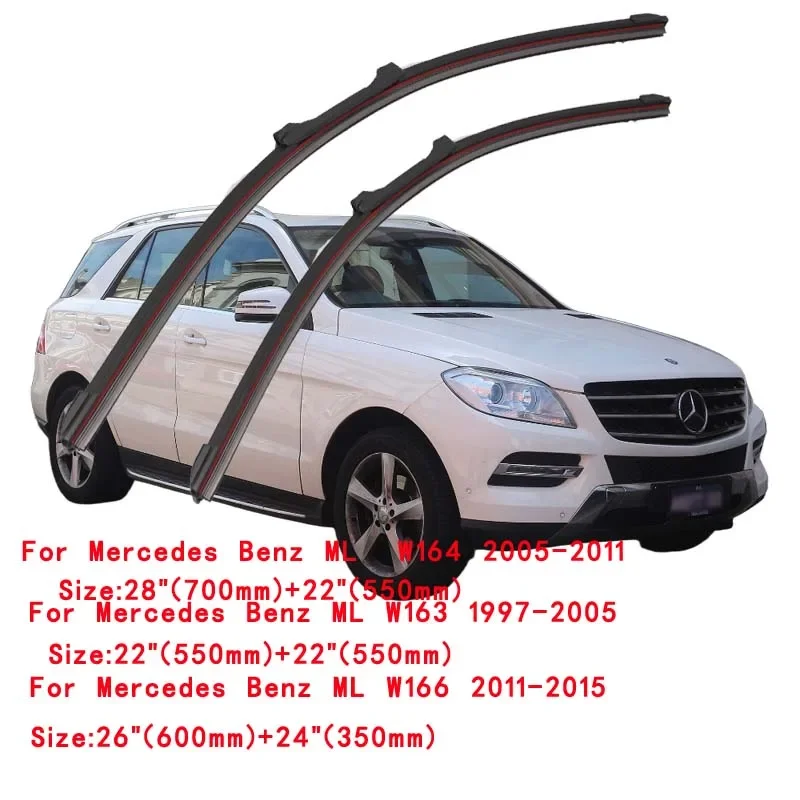 

For Mercedes Benz M ML W163 W164 W166 1997-2015 Car Windshield Wiper Blade Front Windscreen Brushes Washer Window Cleaning Parts