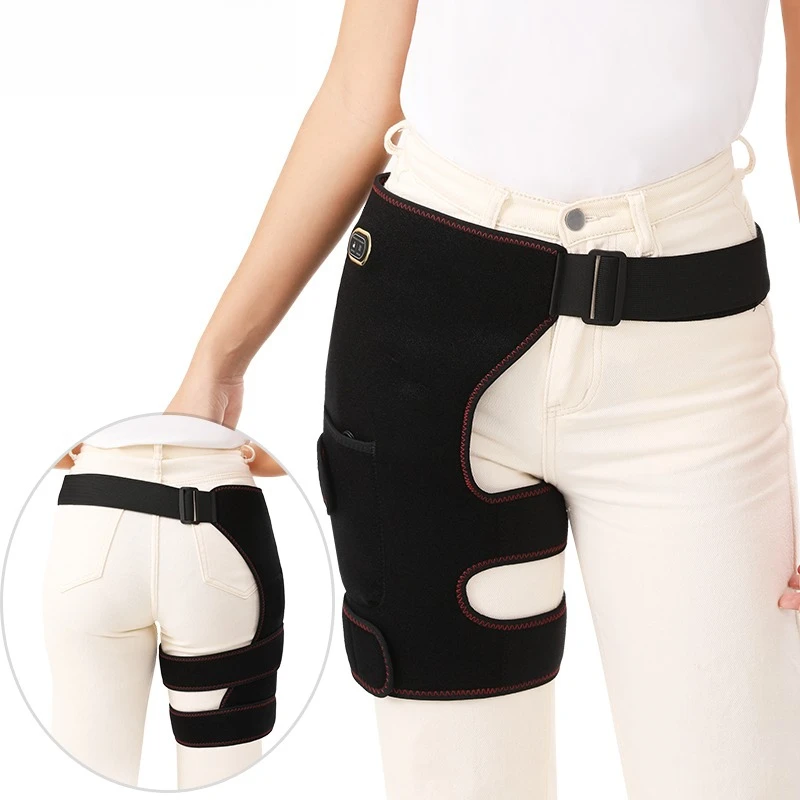 USB Electric Hot Hip Vibration Massager 3 Level Heating Hip Support Wrap Infrared 660nm LED Beads,Thigh Hip Groin Protect Belt